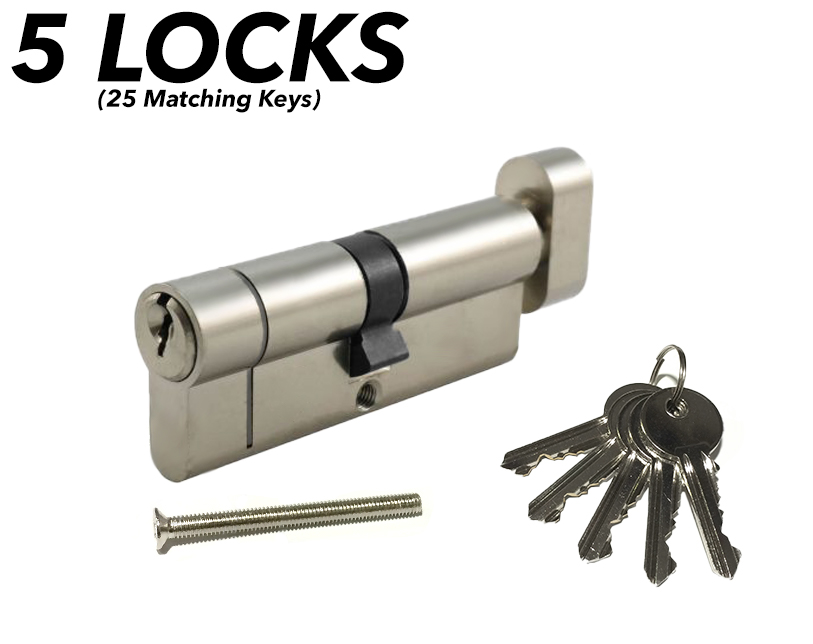 NICKEL 30/30 Euro Lock / Thumb Turn HiSecuirity 15 Locks MATCHING